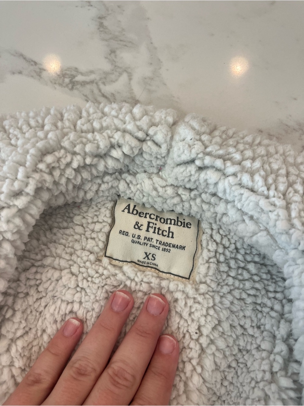 Abercrombie & Fitch Off-White Sherpa Fleece Pullover